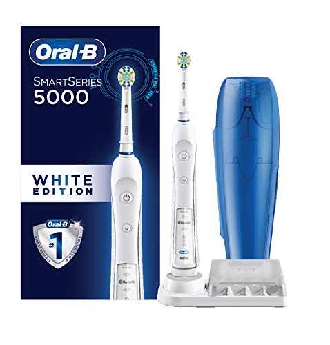 Oral-B Pro 5000 Smartseries Power Rechargeable Electric Toothbrush with Bluetooth Connectivity, White Edition