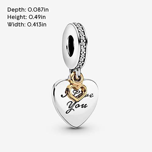 Pandora Jewelry I Love You Forever Heart Dangle Cubic Zirconia Charm in Sterling Silver and 14K Yellow Gold - JOY2ESpree