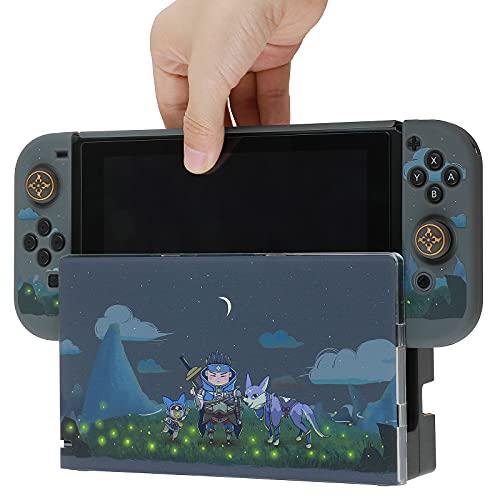 Dockable Case for Nintendo Switch, Protective Case Cover for Joy-Con Controllers with 4 Thumb Grips & Switch Base Cover (Monster Hunter Rise) - JOY2ESpree