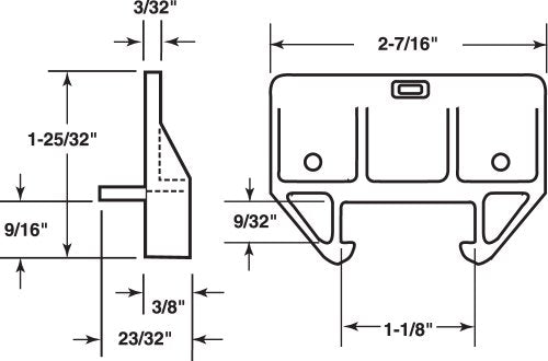 Prime-Line Products R 7224 Drawer Track Guide and Glides,(Pack of 2),Blue