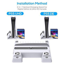 
                        
                          Load image into Gallery viewer, Vertical Stand with Cooling Fan for PS5 Console and Playstation 5 Digital Edition - JOY2ESpree
                        
                      