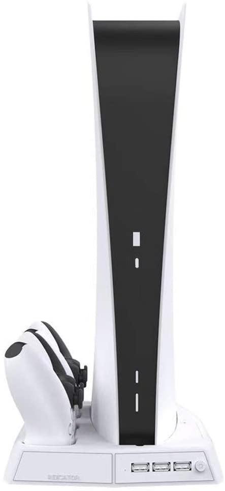 Vertical Stand for Playstation 5 with Cooling Fan Charging Station for PS5 Digital/CD-ROM Edition Console - JOY2ESpree