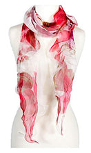
                        
                          Load image into Gallery viewer, Double Layer Silk scarf, Floral Ruffle Silk Scarf, Summer scarf
                        
                      
