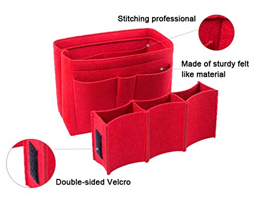Purse Bag Organizer Insert with Lots of Different Size Spaces Divider Shaper for Speedy Shoulder Hobo Bag Keep Stuff Organized