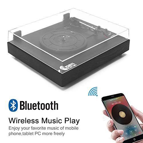 Retro Record Player for 33/45/78 RPM Vinyl Records,Bluetooth Belt-Drive Turntable - JOY2ESpree