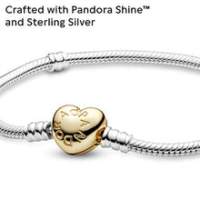 
                        
                          Load image into Gallery viewer, Pandora Jewelry Moments Heart Clasp Snake Chain Pandora Shine and Sterling Silver Bracelet - JOY2ESpree
                        
                      