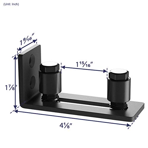 SMARTSTANDARD Sliding Barn Door Bottom Adjustable Floor Guide Roller, Black, Smoothly and Quietly, Easy to Install (2 Rollers)