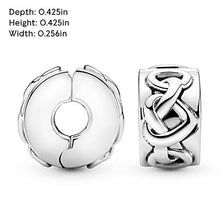 
                        
                          Load image into Gallery viewer, Pandora Jewelry Knotted Hearts Clip Sterling Silver Charm - JOY2ESpree
                        
                      