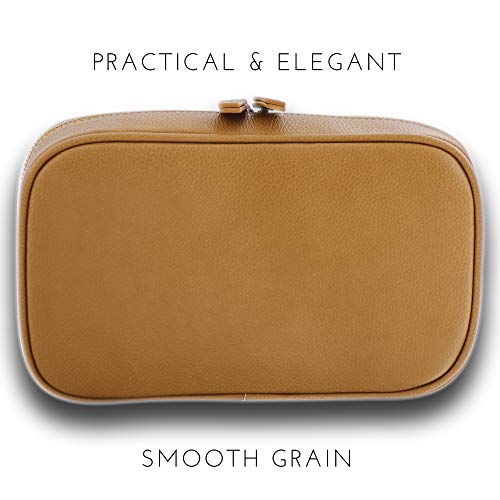 Vegan Leather Clear Makeup Bag - Toiletry Bags for Traveling - Cosmetic Bag