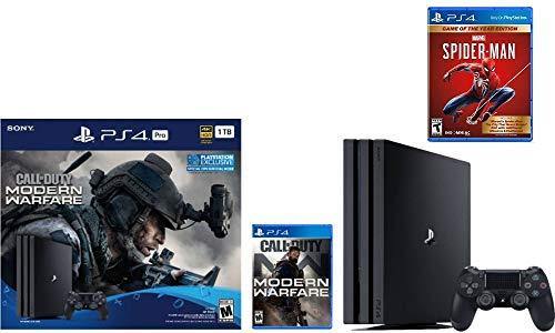 Newest Sony PlayStation 4 Pro 1TB Console Call of Duty: Modern Warfare Bundle W /Game :Marvel's Spider-Man: Game of The Year Edition - JOY2ESpree