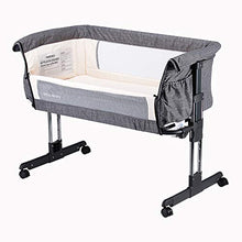 
                        
                          画像をギャラリービューアに読み込む, Mika Micky Bedside Sleeper Bedside Crib Easy Folding Portable Crib,Grey
                        
                      