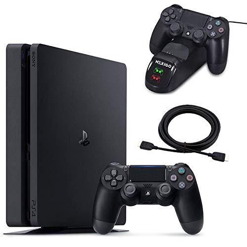 NexiGo 2020 Newest Playstation 4 PS4 Slim Console Holiday Bundle 1TB HDD PS4 Controller Charging Station - JOY2ESpree