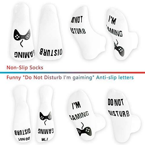 Do Not Disturb I'm Gaming Socks, Gaming Sock Funny Novelty Gift for Teen Boys Mens Gamer Kids Sons Husbands Boyfriends Women - JOY2ESpree
