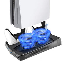 
                        
                          Load image into Gallery viewer, Kootek Vertical Stand with Cooling Fan for PlayStation 5 Digital Edition/PS5 Ultra HD - JOY2ESpree
                        
                      