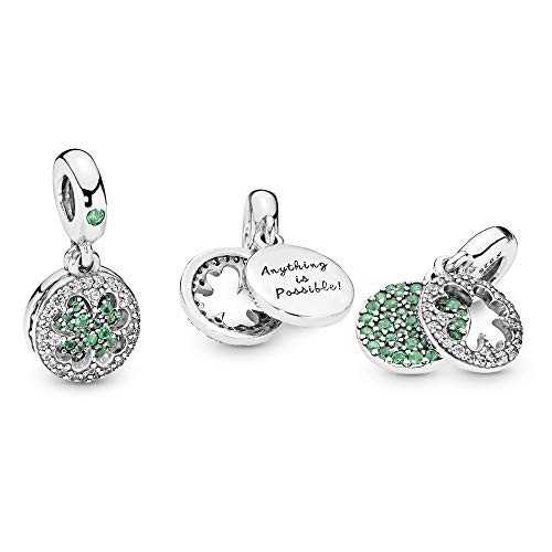 Pandora Jewelry Lucky Four Leaf Clover Dangle Crystal and Cubic Zirconia Charm in Sterling Silver - JOY2ESpree