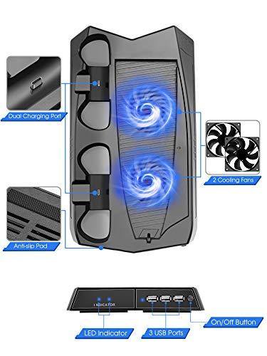 Kootek Vertical Stand with Cooling Fan for PlayStation 5 Digital Edition/PS5 Ultra HD - JOY2ESpree