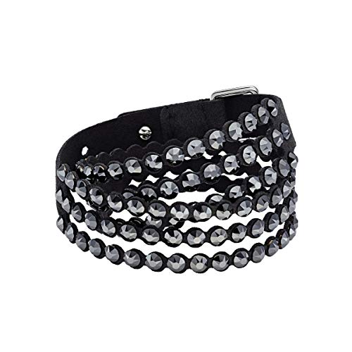 SWAROVSKI Women's Leather Look Crystal Power Bracelet Collection - JOY2ESpree