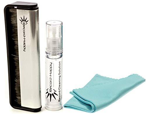 Vinyl Record Cleaning Brush Set - Carbon Fiber Brush, Microfiber Cloth and Anti-Static Solution Kit by Record-Happy. - JOY2ESpree