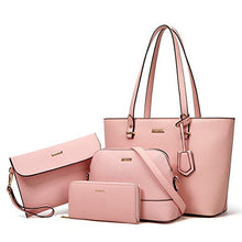 
                        
                          Load image into Gallery viewer, Women Fashion Handbags Wallet Tote Bag Shoulder Bag Top Handle Satchel Purse Set 4pcs
                        
                      