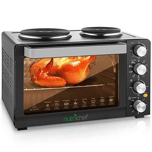 NutriChef Kitchen Convection Electric Countertop Rotisserie Toaster Oven Cooker with Food Warming Hot Plates, 30+ Quart (AZPKRTO28) - JOY2ESpree