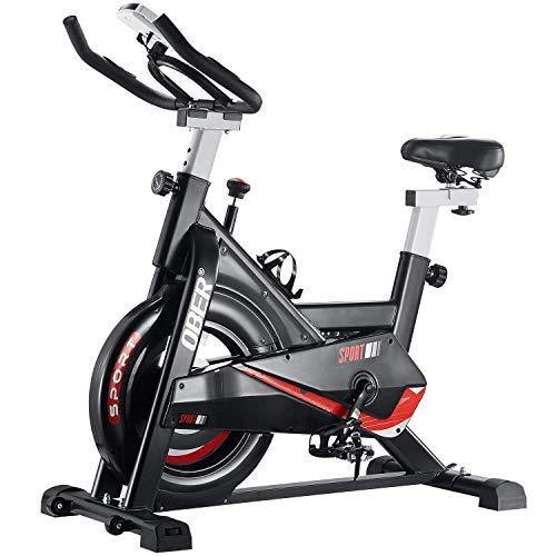 Ober Stationary Exercise Bike 300 lb Capacity, Cardio Workout Spin Bikes for Home, Indoor Cycling Bike with Heart Rate Monitor - JOY2ESpree