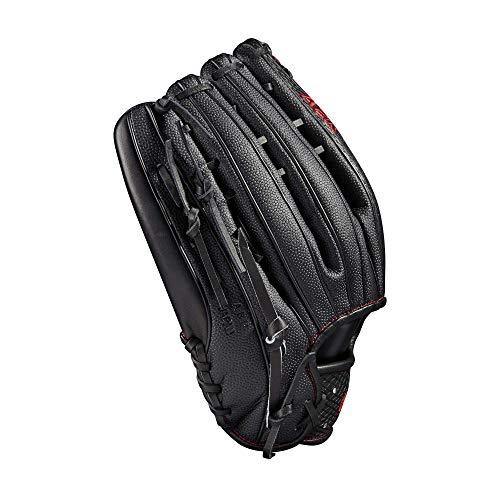 Wilson 2021 A2K 1775 w/SuperSkin (OF) Right Hand throw Baseball Glove - 12.75", Black/Black SS/Red - JOY2ESpree