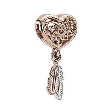 
                        
                          Load image into Gallery viewer, PANDORA Heart &amp; Two Feathers Dreamcatcher - JOY2ESpree
                        
                      