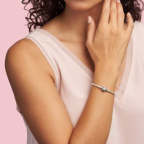 Pandora Jewelry Moments Sparkling Pave Clasp Snake Chain Cubic Zirconia Bracelet in Sterling Silver - JOY2ESpree