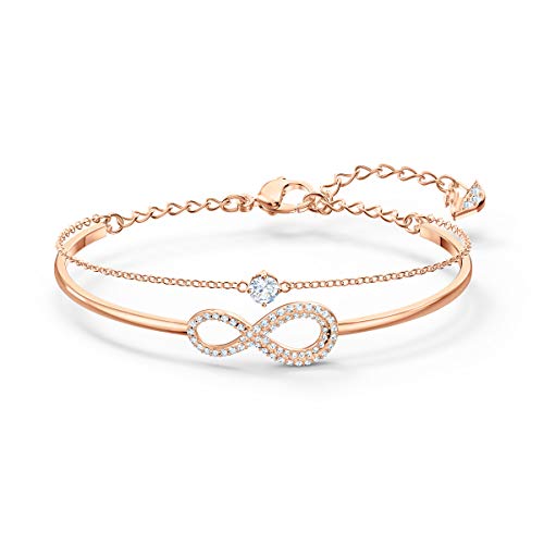 SWAROVSKI Women's Infinity Jewelry Collections, Rhodium Finish, Rose Gold Tone Finish, Clear Crystals - JOY2ESpree