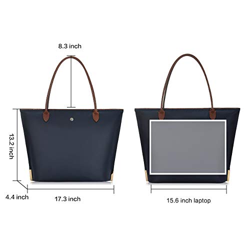 Sunny Snowy Laptop Tote Bag,15 Inch Water Resistant Nylon Laptop Bag for Women Lightweight Tote Bag with Durable Handle,blue