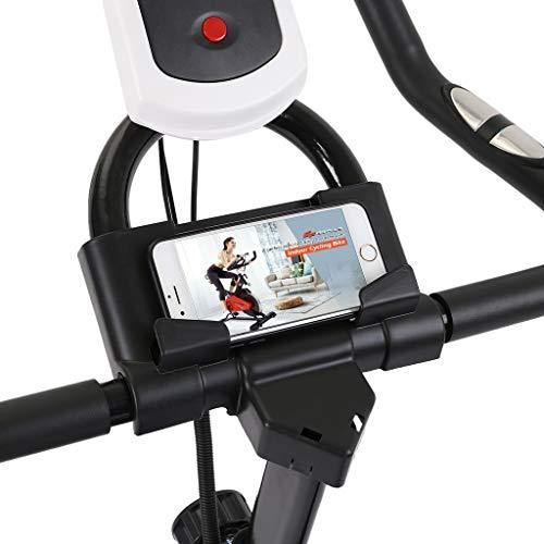 SUIPGAN Exercise Bike, Indoor Cycling Bike Stationary, Workout Bike for Home Cardio Gym with Tablet Mount, Pulse Sensor and LCD Monitor (Black/Blue) - JOY2ESpree