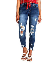 
                        
                          गैलरी व्यूवर में इमेज लोड करें, Resfeber Women's Ripped Boyfriend Jeans Cute Distressed Jeans Stretch Skinny Jeans with Hole
                        
                      