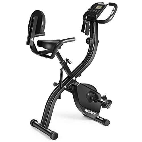 NEWFITMENT Folding Exercise Bike, Magnetic Upright Exercise Bike - JOY2ESpree