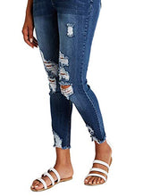 
                        
                          गैलरी व्यूवर में इमेज लोड करें, Resfeber Women's Ripped Boyfriend Jeans Cute Distressed Jeans Stretch Skinny Jeans with Hole
                        
                      