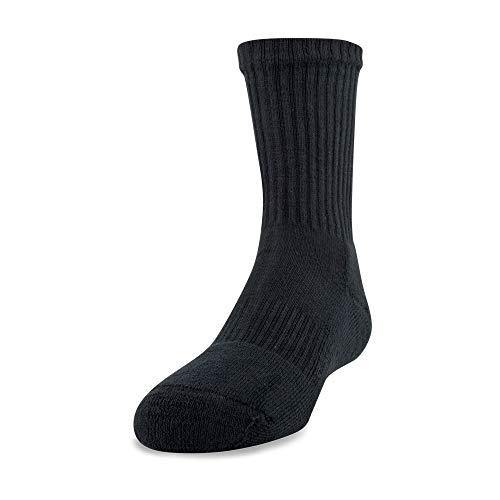 Under Armour Youth Cotton Crew Socks, 6-Pairs , Black/White , Youth Large