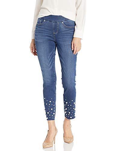 Jag Jeans Women's Ava Slim Ankle Pull on Jean W/Pearls
