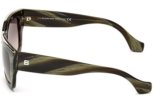Sunglasses Balenciaga BA 59 BA0059 61Z green horn / gradient or mirror violet
