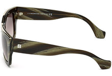 
                        
                          Load image into Gallery viewer, Sunglasses Balenciaga BA 59 BA0059 61Z green horn / gradient or mirror violet
                        
                      