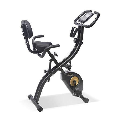 SunFitter Recumbent Bike Folding Exercise Bike Fitness Indoor Cycling Stationary Bike with Resistance Bands for Women Men Home Gym Use - JOY2ESpree