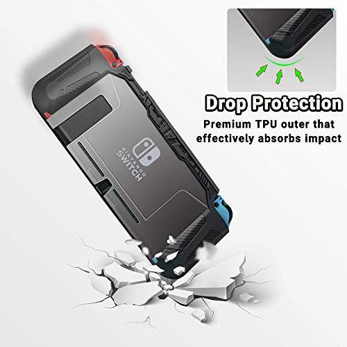 Innoc Switch Case Dockable Case for Nintendo Switch with Screen Protector and Thumb Caps - JOY2ESpree