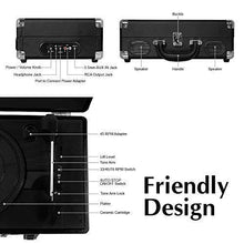 
                        
                          Muat gambar ke penampil Galeri, LP&amp;No.1 Portable Suitcase Turntable with Stereo Speaker,3 Speeds Belt-Drive Vinyl Record Player Black - JOY2ESpree
                        
                      