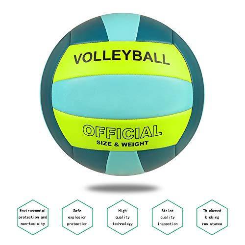 Professional Size 5 Volleyball, PECOGO PU Leather Soft Indoor Outdoor Volleyballs Sports Training Equipment for Beginner, Teenager, Adult - JOY2ESpree