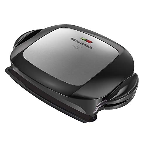 George Foreman 5-Serving Removable Plate Grill and Panini Press, Platinum, GRP472P - JOY2ESpree