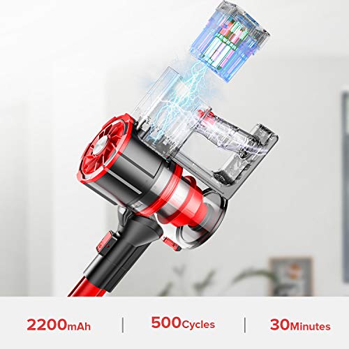 Cordless Vacuum Cleaner,OKP 220W Powerful Stick Vacuum,Detachable Battery,Lightweight,LED Headlights - JOY2ESpree