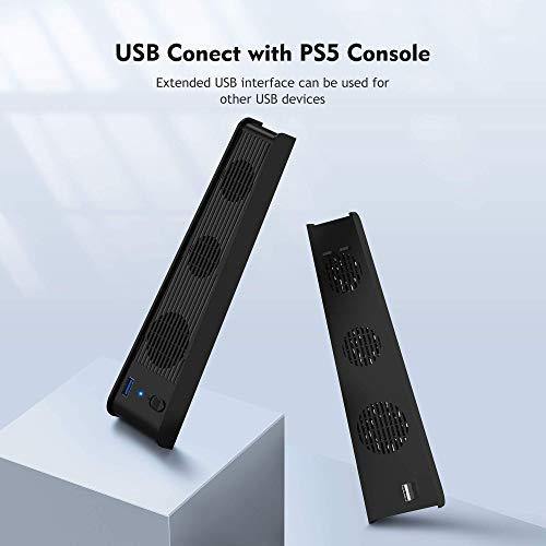 KIWISMART PS5 Accessories Cooling Fan with External USB, 3 Fans Cooler Compatible with PS5 Digital Edition/Ultra HD for PS5 Console - JOY2ESpree
