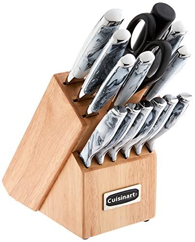 Cuisinart C77MB-15PW Classic -Style Knife Block Set, 15 PC, Marble - JOY2ESpree