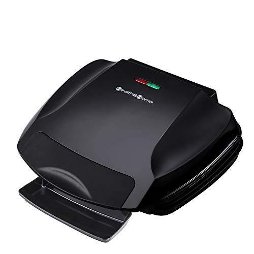 Health and Home 2-Serving Classic Plate Grill Maker and Panini Press, Black, KS-306 - JOY2ESpree