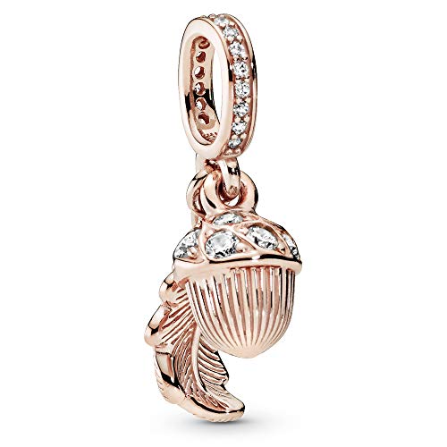 Pandora Jewelry Acorn and Leaf Dangle Cubic Zirconia Charm in Pandora Rose - JOY2ESpree