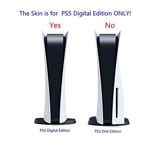 PS5 digital edition black carbon fiber skin sticker wrap playstation 5 console controllers dustproof vinyl cover decal case - JOY2ESpree