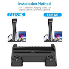 
                        
                          Load image into Gallery viewer, Cooling Fan Stand for PS5 Controller and PS5 Console Disc Version/Digital Edition - JOY2ESpree
                        
                      
